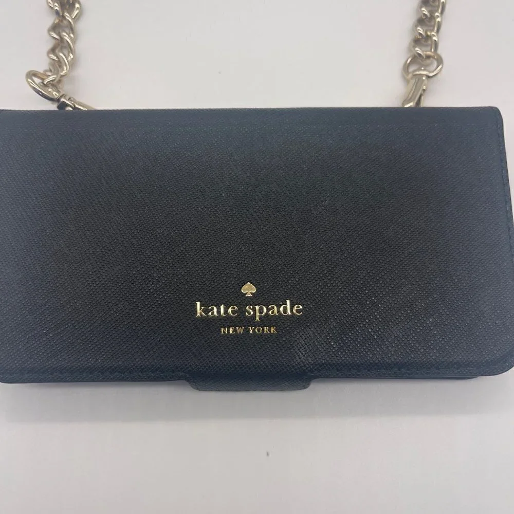 Kate Spade Saffiano Leather iPhone X Crossbody Wallet – Black